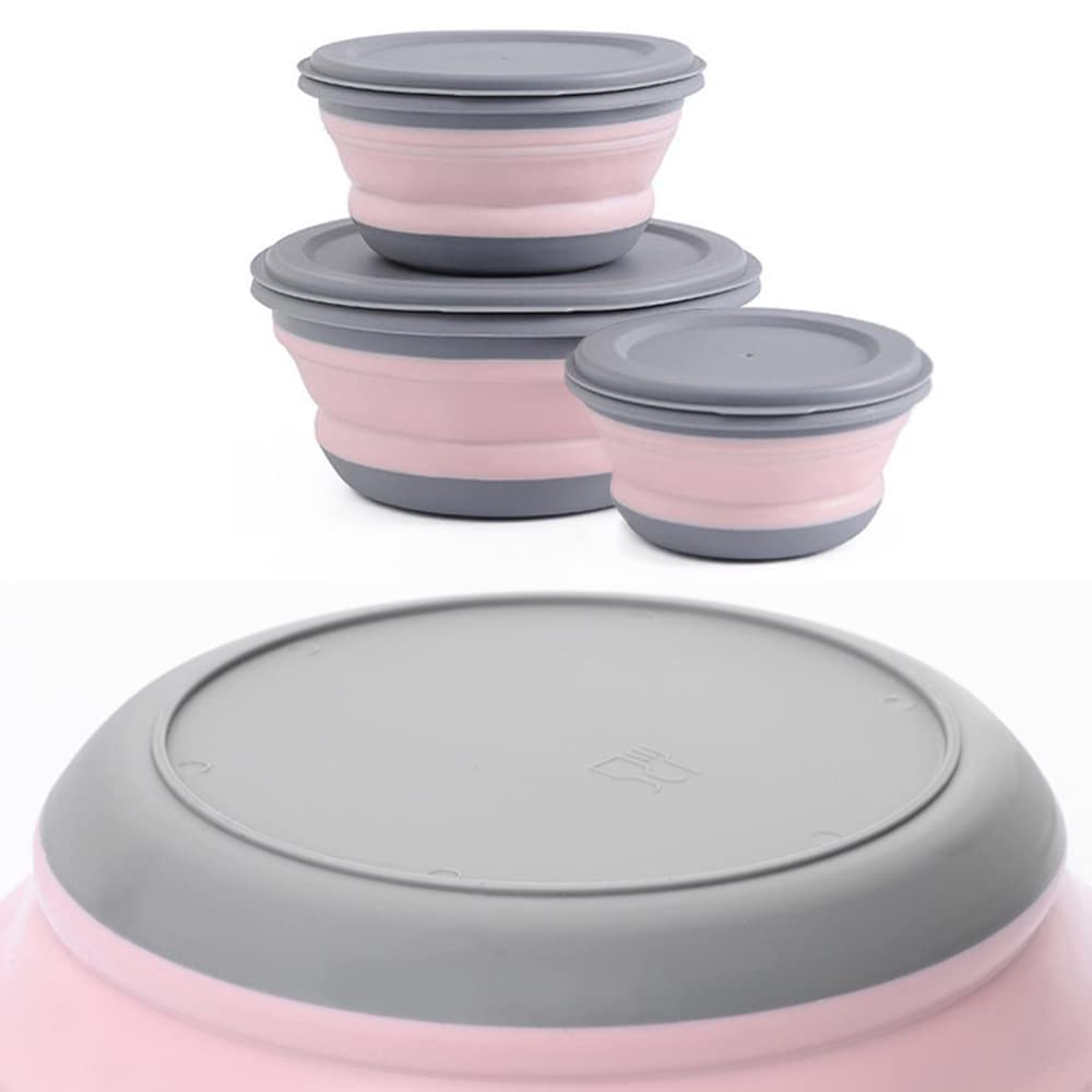 Foldable Silicone Bowls – Pack of 3 Portable Food Storage Containers for Camping & Everyday Use