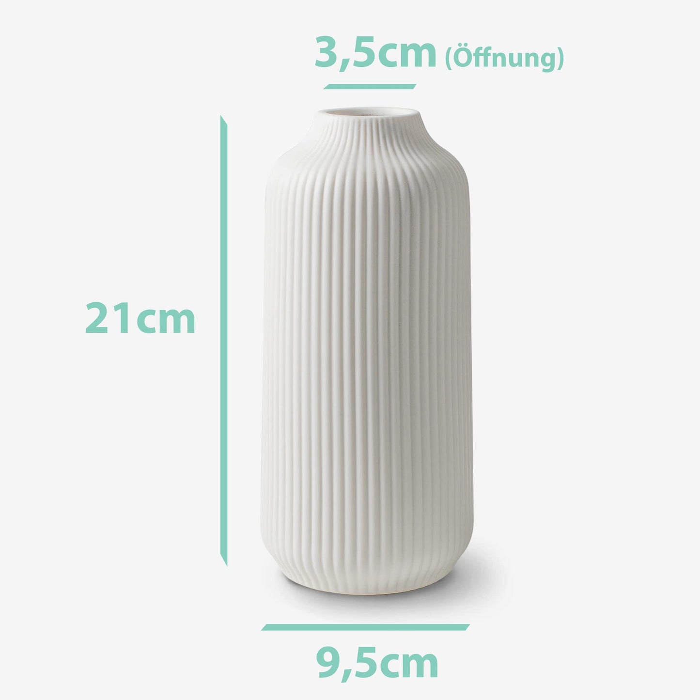 Mattamusta keraaminen maljakko 21 cm