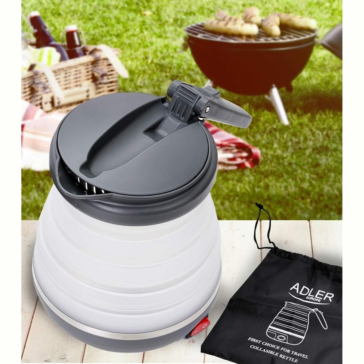 Adler AD1279 taitettava sähkökattila – 0,6 l BPA-vapaa silikoni, 750 W