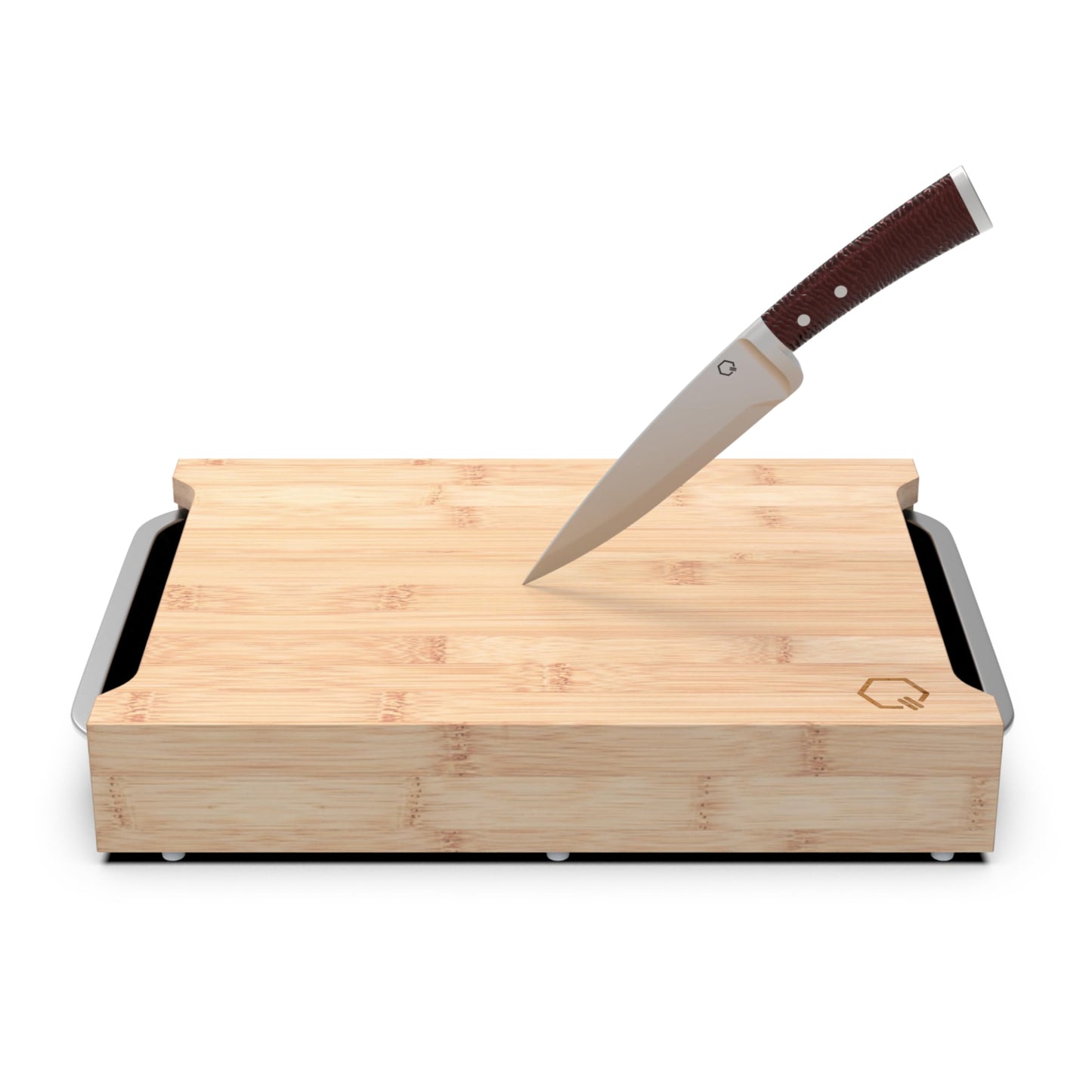 Premium Acacia Chopping Board with Crumb Trays – Extra Large Non-Slip Wooden Board (Upgraded Version)