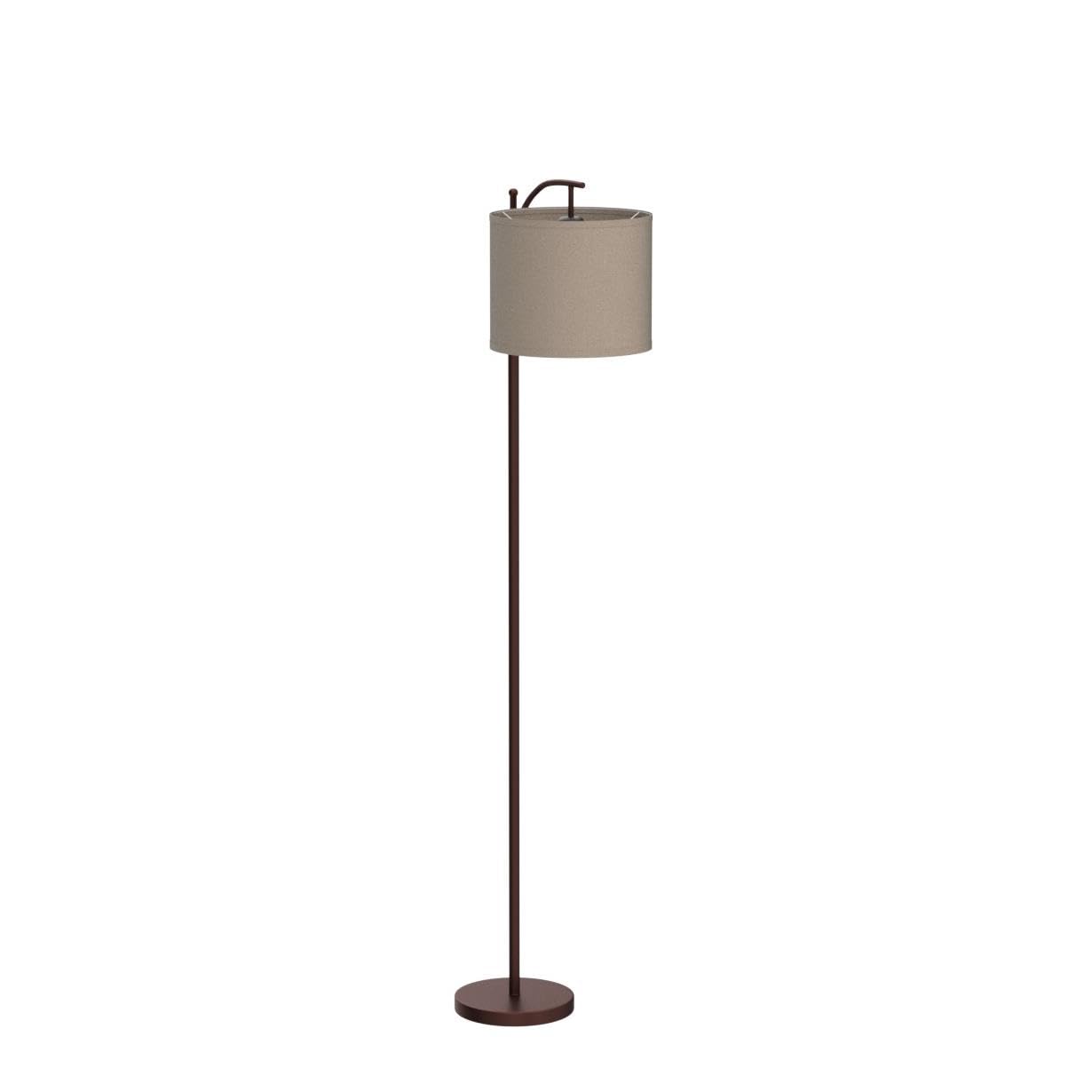 Rottogoon Industrial Floor Lamp – LED Standing Lamp with 9W Bulb & Beige Shade (Oil-Rubbed Bronze).