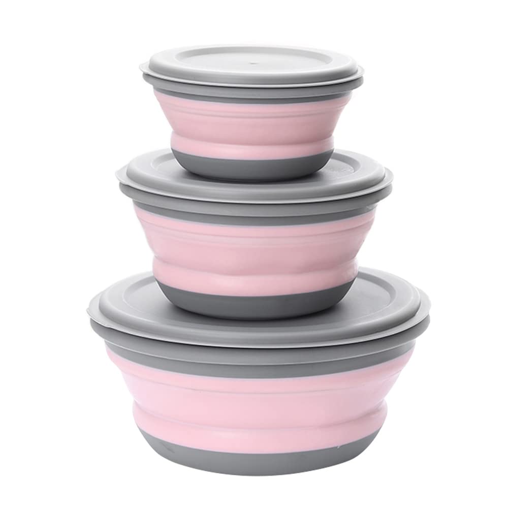 Foldable Silicone Bowls – Pack of 3 Portable Food Storage Containers for Camping & Everyday Use