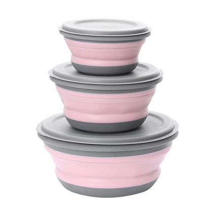Foldable Silicone Bowls – Pack of 3 Portable Food Storage Containers for Camping & Everyday Use