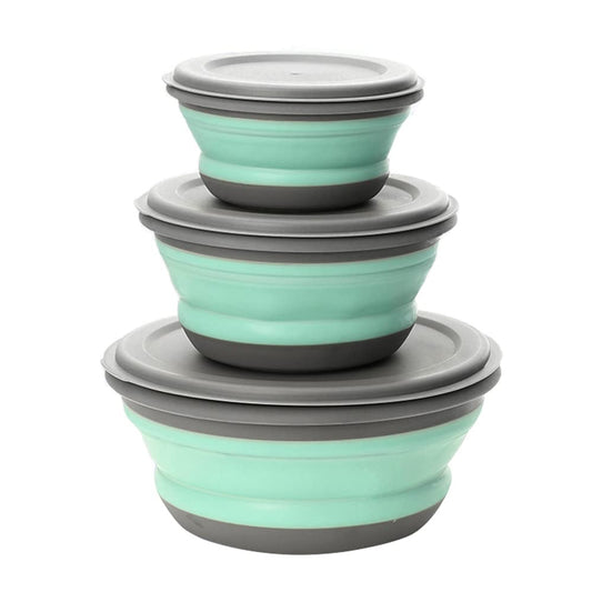 Foldable Silicone Bowls – Pack of 3 Portable Food Storage Containers for Camping & Everyday Use