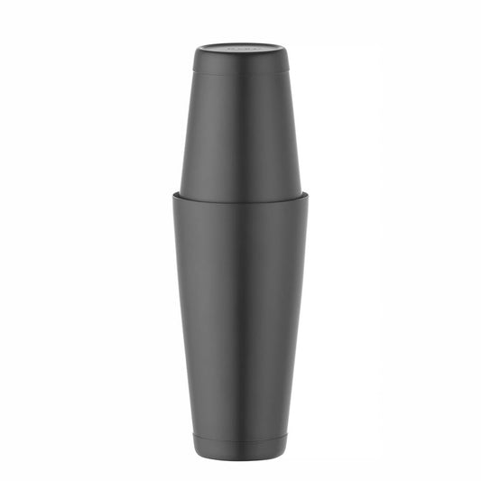 HENDI Cocktail Shaker, BarUp, Tin-on-Tin Boston-Cocktailshaker, matte Ausführung, Cocktailmixer mit 2 gewichteten Bechern: 0,6L & 0,8L, Edelstahl, schwarz