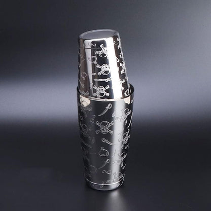 Coktailshaker,Cocktail Shaker Edelstahl,Boston Shaker - Hochwertiges Barzubehör für Alle Professionelle Barkeeper und Zuhause Cocktail Liebhaber (Schädel)