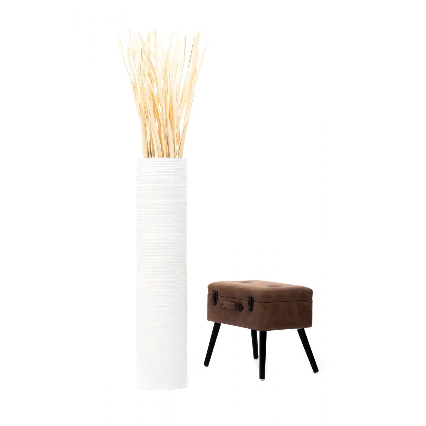 Puinen lattiamaljakko pampaheinille & oksille, 70 cm