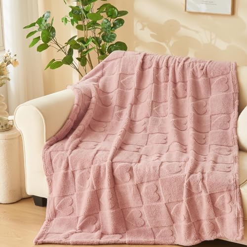 NEWCOSPLAY Super Soft King Blanket – Pink Checkered Flannel Fleece, Lightweight & Silky, All-Season Bed Throw (90"x110").