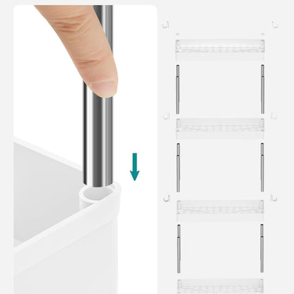 SONGMICS kapea 4-tasoinen säilytyskärry pyörillä – keittiöön ja kylpyhuoneeseen (40 × 12,5 × 86 cm)