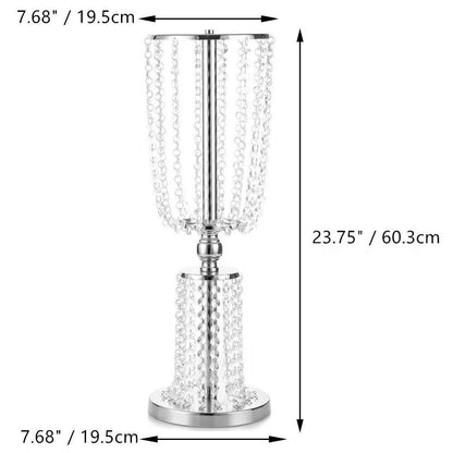 Nuptio Kristall-Blumenständer, Hochzeitsdekoration für Tische, 26 cm Höhe, Blumenhalter, Mittelstück, Metall-Blumenvase für Hochzeit, Party, Empfang, Esszimmer, Wohnzimmer, Dekoration, 2 Stück