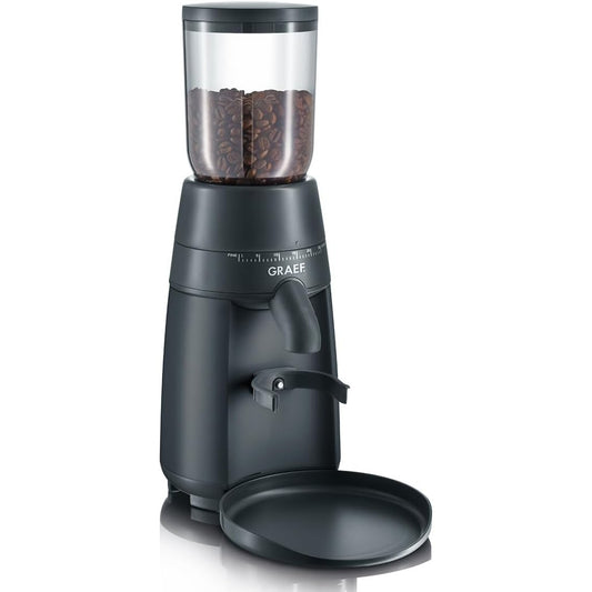 GRAEF Kaffeemühle CM702, Kegelmahlwerk aus Edelstahl, 24 Mahlgradeinstellungen, abnehmbarer 250g Kaffeebohnenbehälter