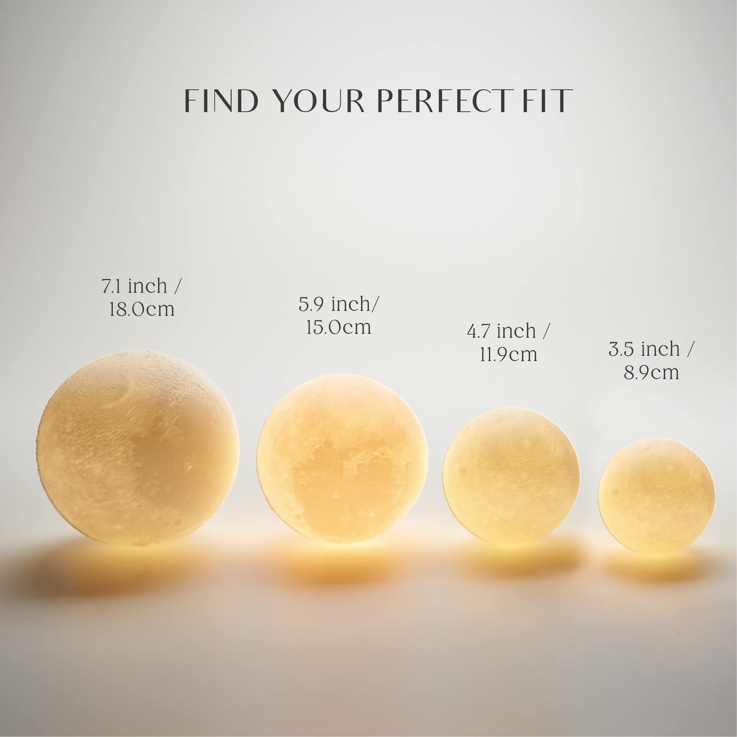 Mydethun 3D Moon Lamp – 15 cm Wooden Base, LED Night Light with Touch Control, White & Yellow, Christmas Gift.