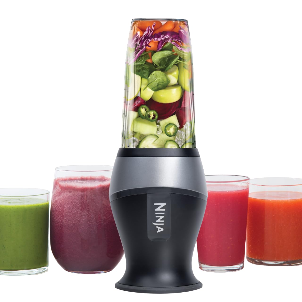 Ninja Fit Compact Personal Blender, Portable Blender for - Smoothies, Shakes, Food Prep, and Frozen Blending, 700 - Watt Base, (2) 16 - oz. Cups and Spout Lids, Black QB3001SS - Easiley - B01FHOWYA2