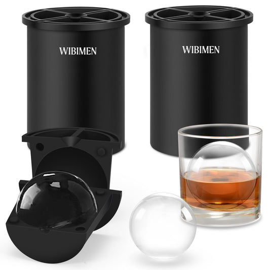 Clear Ice Ball Maker – 6.35 cm (2.5″) Crystal Clear Ice Balls, Stainless Steel & BPA-Free Silicone (2 Pack)