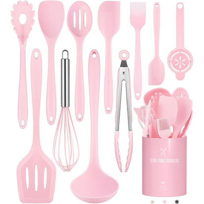 12-Piece Silicone Cooking Utensil Set with Holder – Non-Stick & Heat Resistant