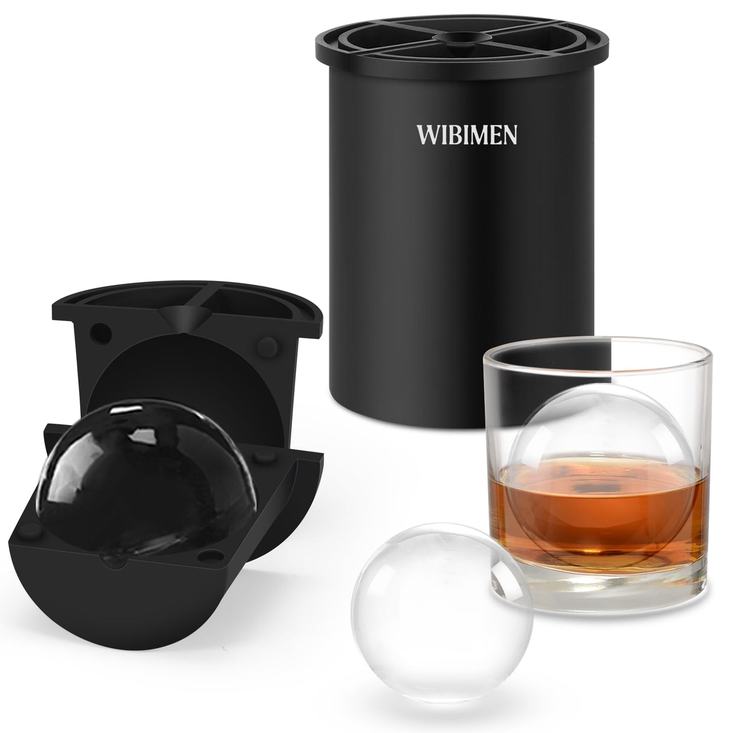 Clear Ice Ball Maker – 6.35 cm (2.5″) Crystal Clear Ice Balls, Stainless Steel & BPA-Free Silicone (2 Pack)