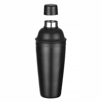 HENDI Cocktail Shaker, BarUp, mit integriertes Sieb, 3-teilig, matte Ausführung, Cobbler Shaker, Cocktailmixer, 0,8L, ø90x240mm, Edelstahl, schwarz