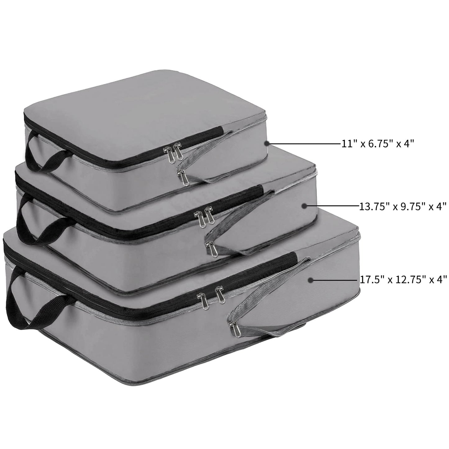 Eono Essentials Compressible Packing Cubes – 4/6-Piece Travel Luggage Organiser Set