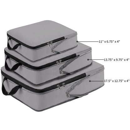 Eono Essentials Compressible Packing Cubes – 4/6-Piece Travel Luggage Organiser Set