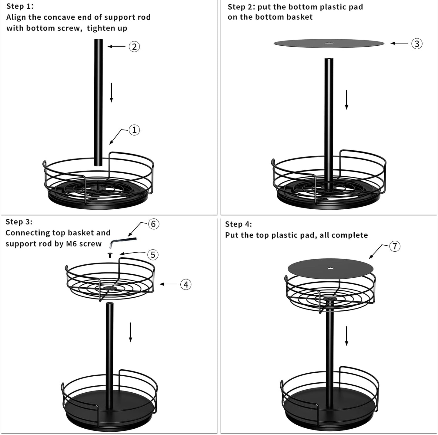 AIRUJIA Rotating Spice Rack Turntable – Lazy Susan Kitchen Organiser for Spices, Oils & Bottles