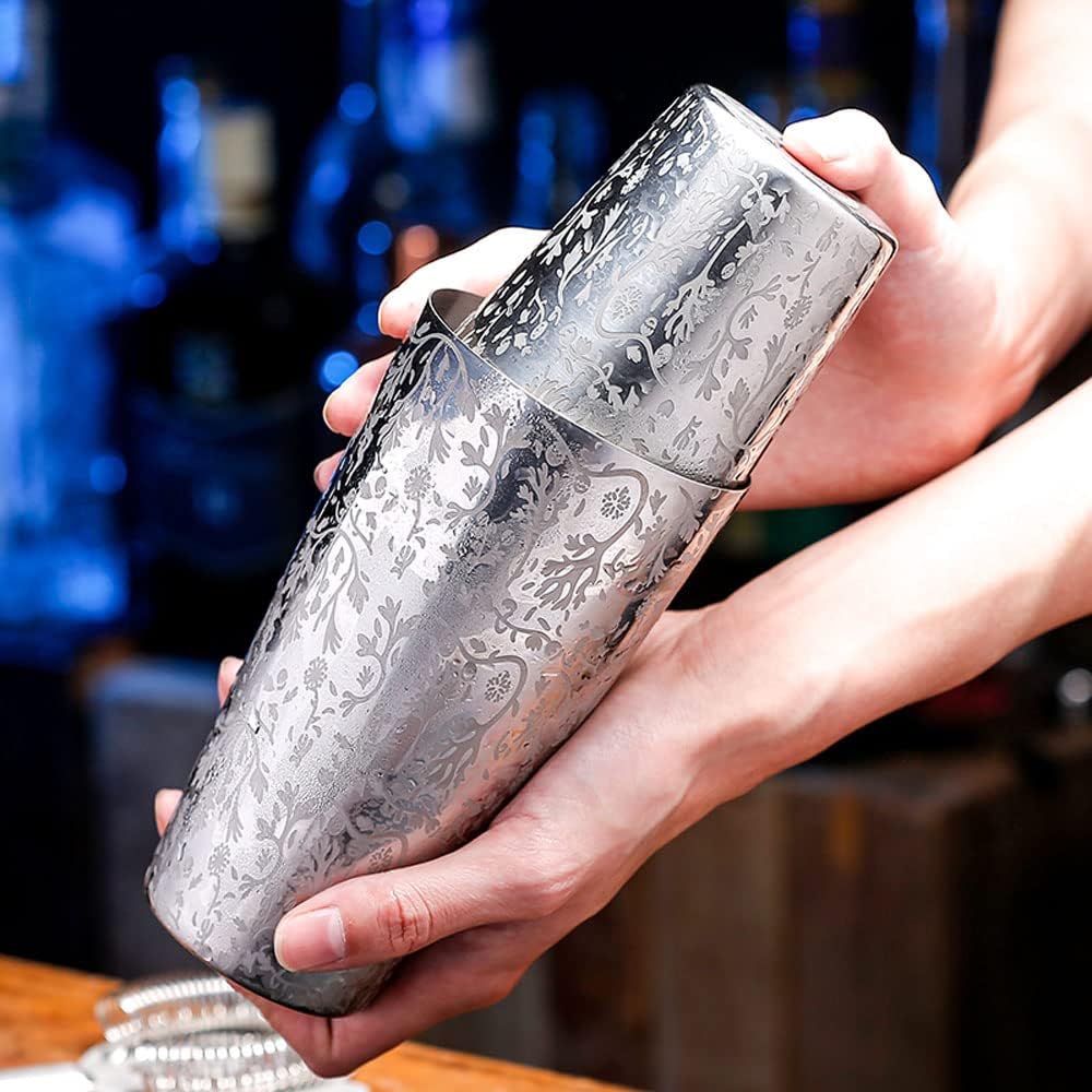 Coktailshaker,Cocktail Shaker Edelstahl,Boston Shaker - Hochwertiges Barzubehör für Alle Professionelle Barkeeper und Zuhause Cocktail Liebhaber (Schädel)