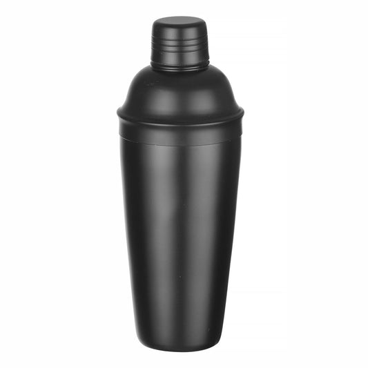 HENDI Cocktail Shaker, BarUp, mit integriertes Sieb, 3-teilig, matte Ausführung, Cobbler Shaker, Cocktailmixer, 0,8L, ø90x240mm, Edelstahl, schwarz