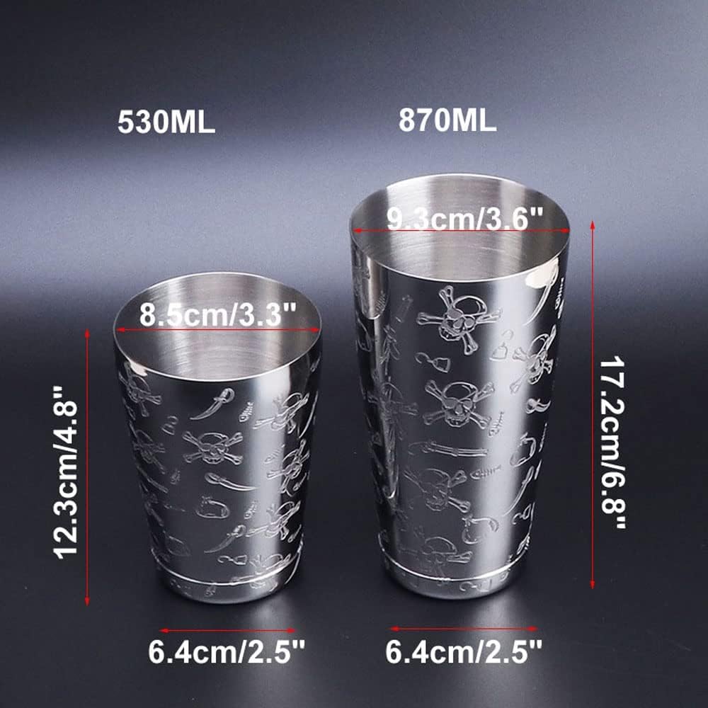 Coktailshaker,Cocktail Shaker Edelstahl,Boston Shaker - Hochwertiges Barzubehör für Alle Professionelle Barkeeper und Zuhause Cocktail Liebhaber (Schädel)