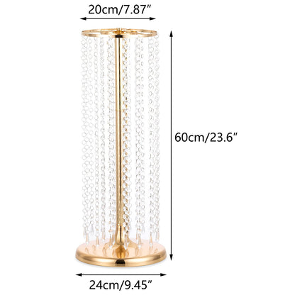 Nuptio Kristall-Blumenständer, Hochzeitsdekoration für Tische, 26 cm Höhe, Blumenhalter, Mittelstück, Metall-Blumenvase für Hochzeit, Party, Empfang, Esszimmer, Wohnzimmer, Dekoration, 2 Stück