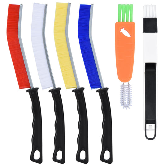 8-Pack Hard Bristle Corner Cleaning Brushes – Multifunctional Gap & Joint Scrub Brushes for Bathroom, Kitchen & Household