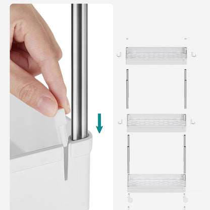 SONGMICS kapea 4-tasoinen säilytyskärry pyörillä – keittiöön ja kylpyhuoneeseen (40 × 12,5 × 86 cm)