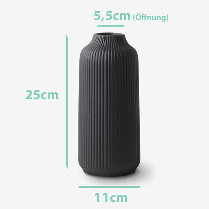 Mattamusta keraaminen maljakko 21 cm