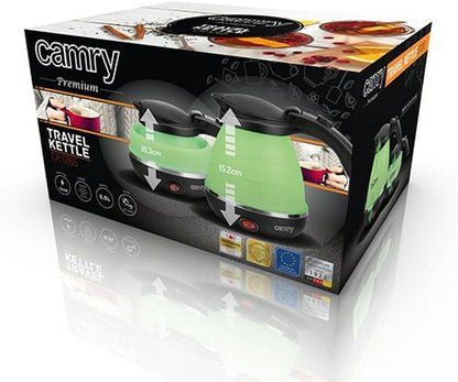 Camry CR-1265 Collapsible Travel Kettle – 0.6 L Electric, Compact & Lightweight (Green)