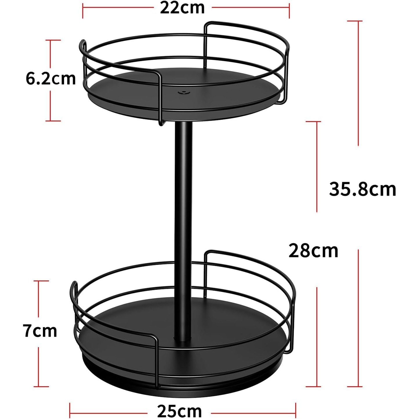 AIRUJIA Rotating Spice Rack Turntable – Lazy Susan Kitchen Organiser for Spices, Oils & Bottles