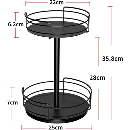 AIRUJIA Rotating Spice Rack Turntable – Lazy Susan Kitchen Organiser for Spices, Oils & Bottles