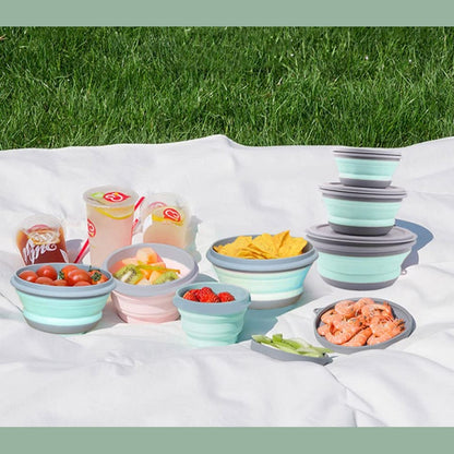 Foldable Silicone Bowls – Pack of 3 Portable Food Storage Containers for Camping & Everyday Use