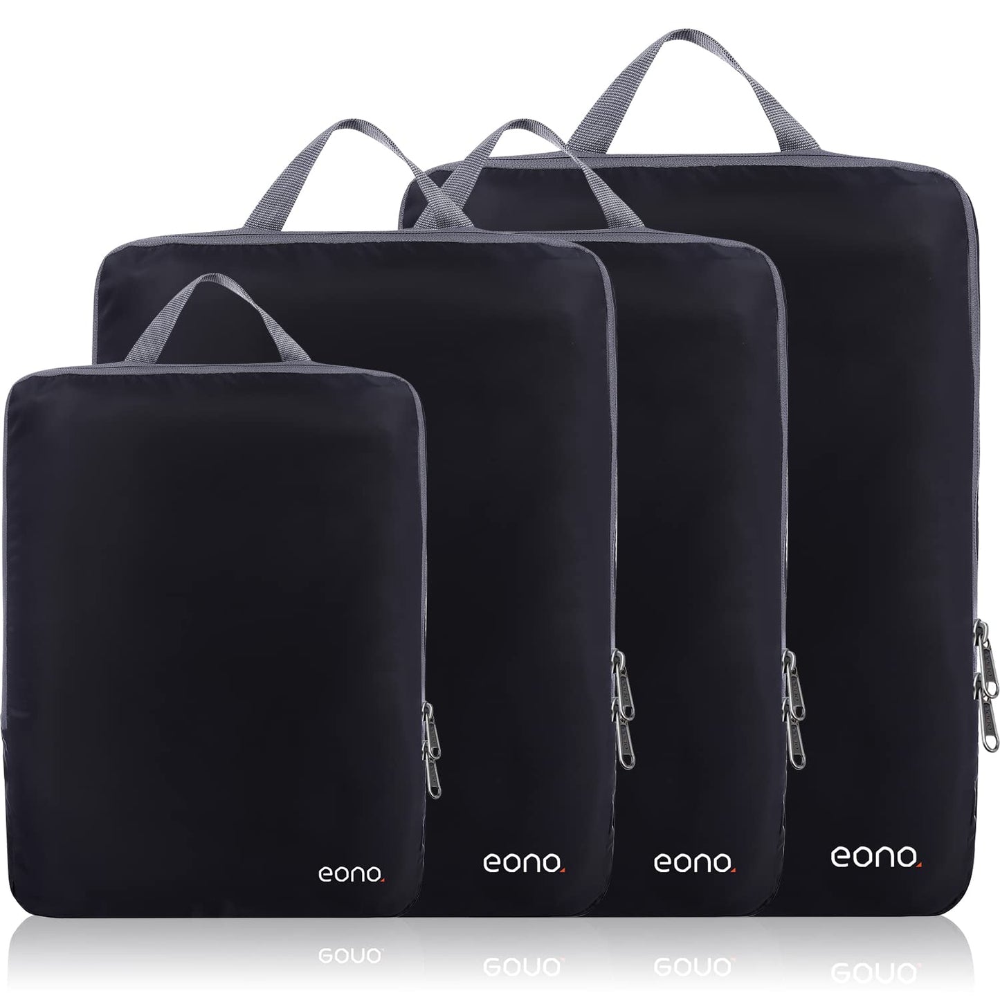 Eono Essentials Compressible Packing Cubes – 4/6-Piece Travel Luggage Organiser Set