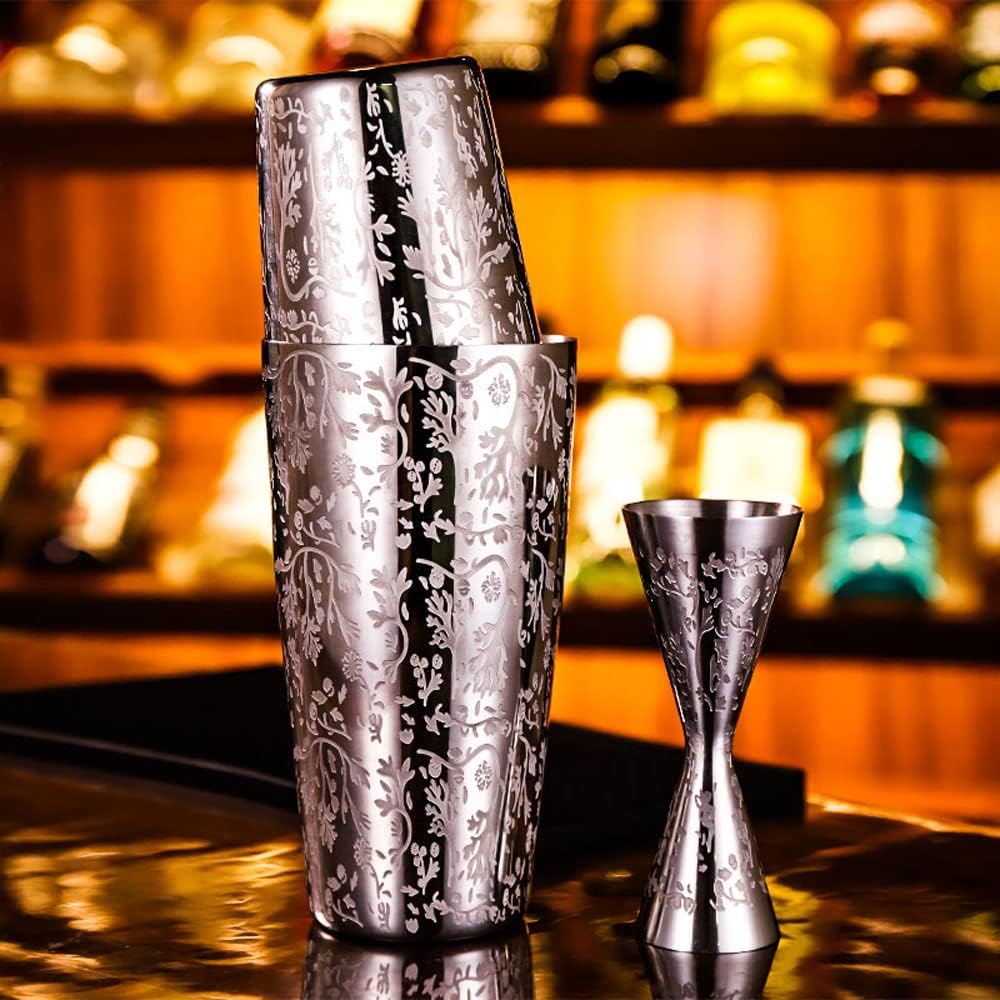 Coktailshaker,Cocktail Shaker Edelstahl,Boston Shaker - Hochwertiges Barzubehör für Alle Professionelle Barkeeper und Zuhause Cocktail Liebhaber (Schädel)
