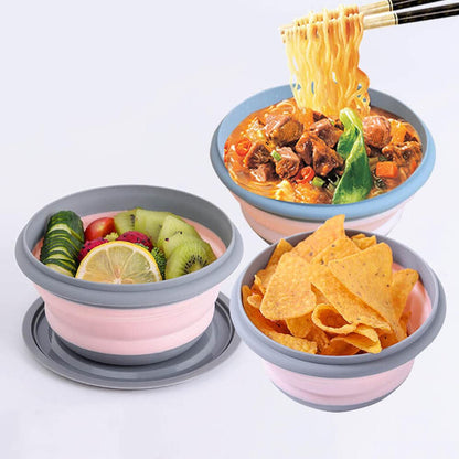 Foldable Silicone Bowls – Pack of 3 Portable Food Storage Containers for Camping & Everyday Use