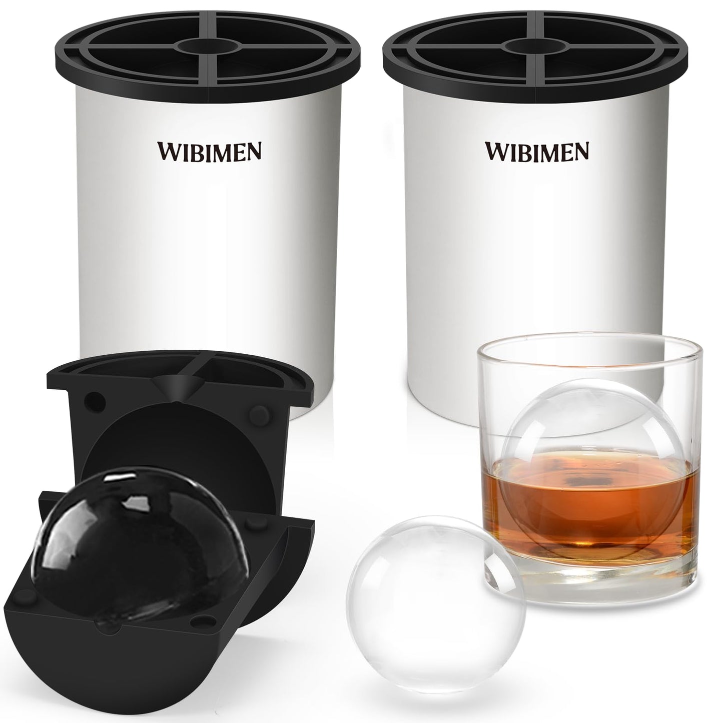 Clear Ice Ball Maker – 6.35 cm (2.5″) Crystal Clear Ice Balls, Stainless Steel & BPA-Free Silicone (2 Pack)