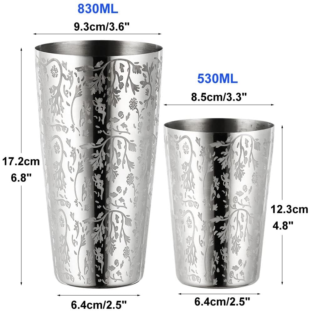 Coktailshaker,Cocktail Shaker Edelstahl,Boston Shaker - Hochwertiges Barzubehör für Alle Professionelle Barkeeper und Zuhause Cocktail Liebhaber (Schädel)