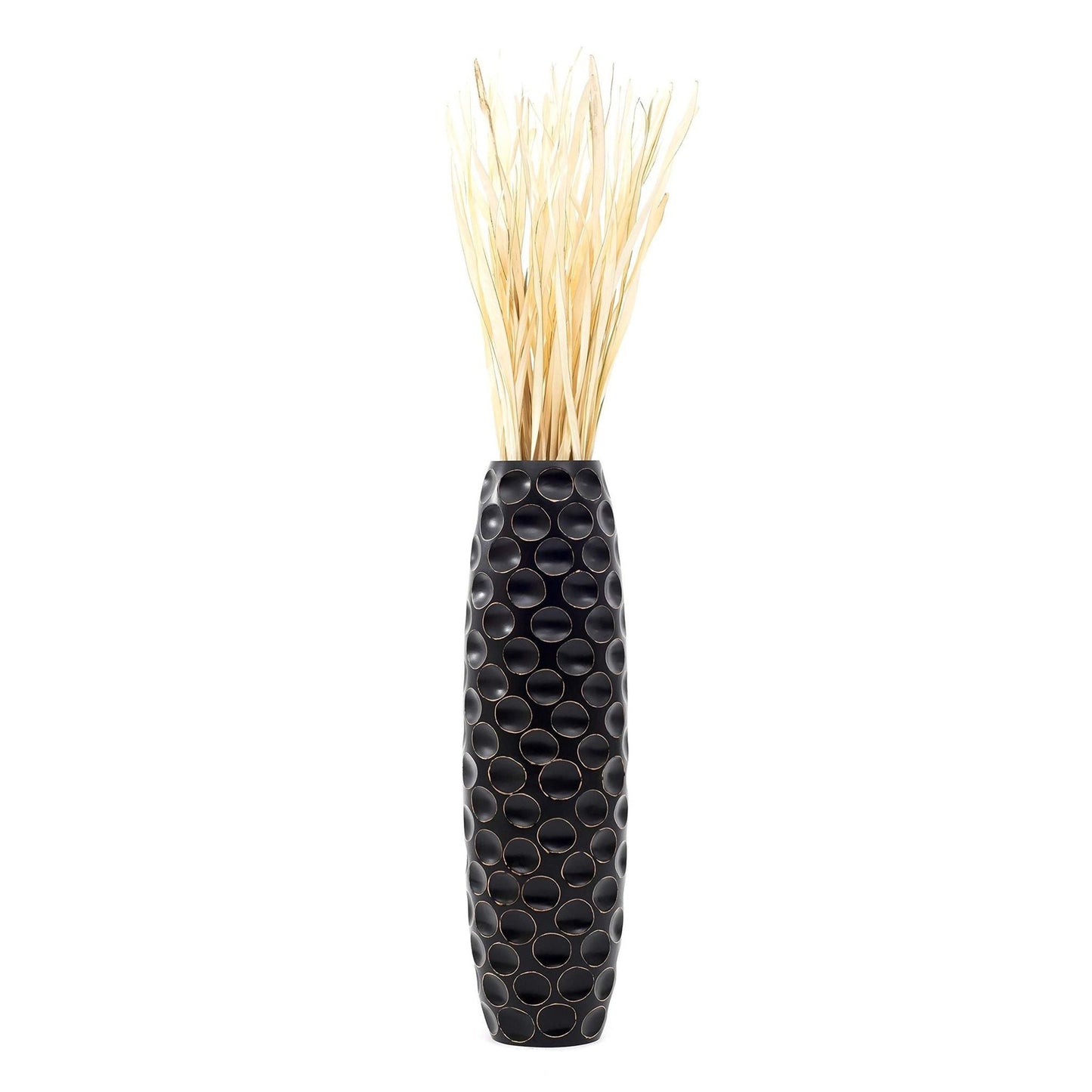 Suuri puinen lattiamaljakko, 70 cm