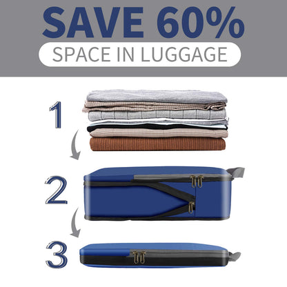 Eono Essentials Compressible Packing Cubes – 4/6-Piece Travel Luggage Organiser Set