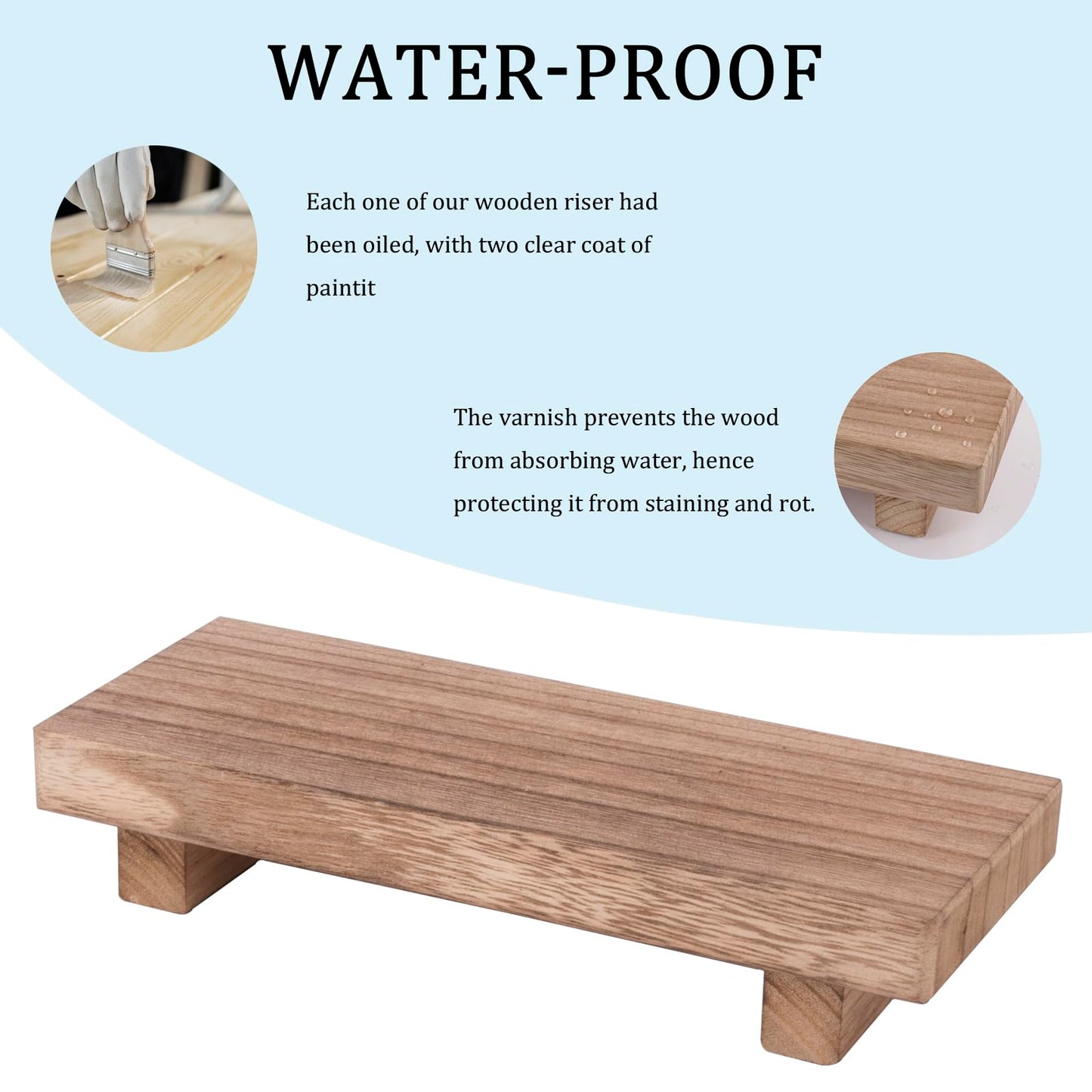 Small Wooden Tray Pedestal Stand