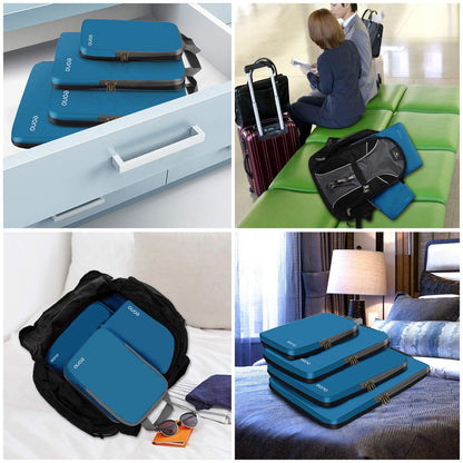 Eono Essentials Compressible Packing Cubes – 4/6-Piece Travel Luggage Organiser Set