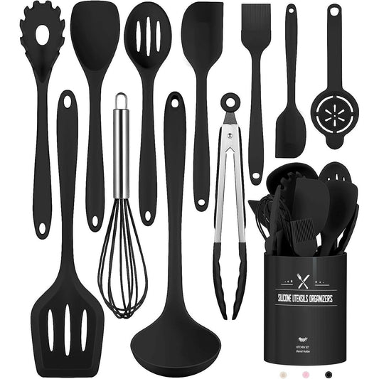 12-Piece Silicone Cooking Utensil Set with Holder – Non-Stick & Heat Resistant