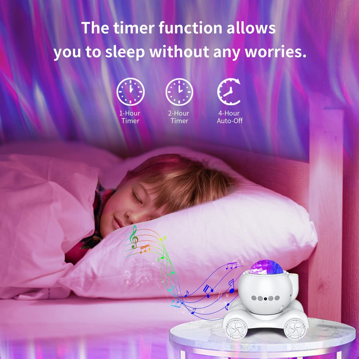 ENOKIK Galaxy Projector – Star & Aurora Night Light with Bluetooth Speaker & White Noise