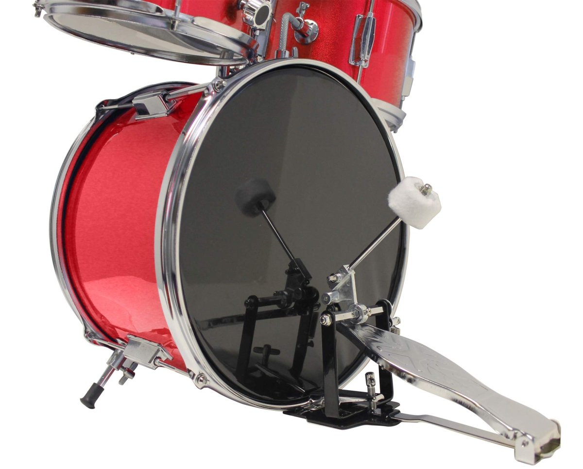 Music Alley Junior Drum Kit for Kids with Kick Drum Pedal, Drum Stool & Drum Sticks - Red - Easiley - B000GG4AUY