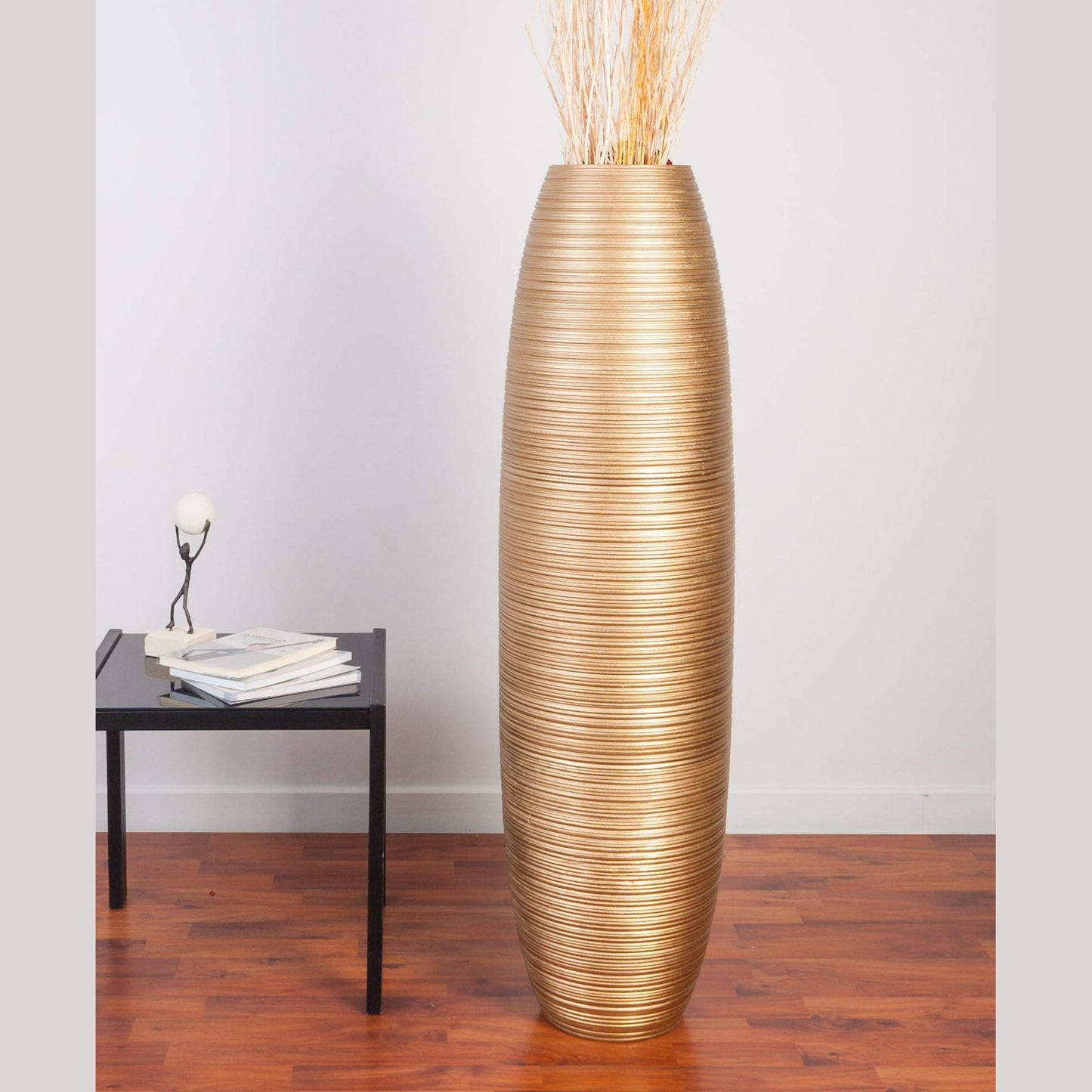 Suuri puinen lattiamaljakko, 70 cm