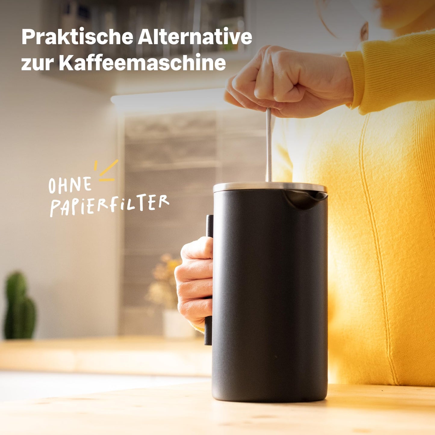 SILBERTHAL Kaffeemühle Manuell Kegelmahlwerk - Verstellbarer Mahlgrad von grob bis fein - Handmühle aus Edelstahl und Glas - Ideale Geschenkidee