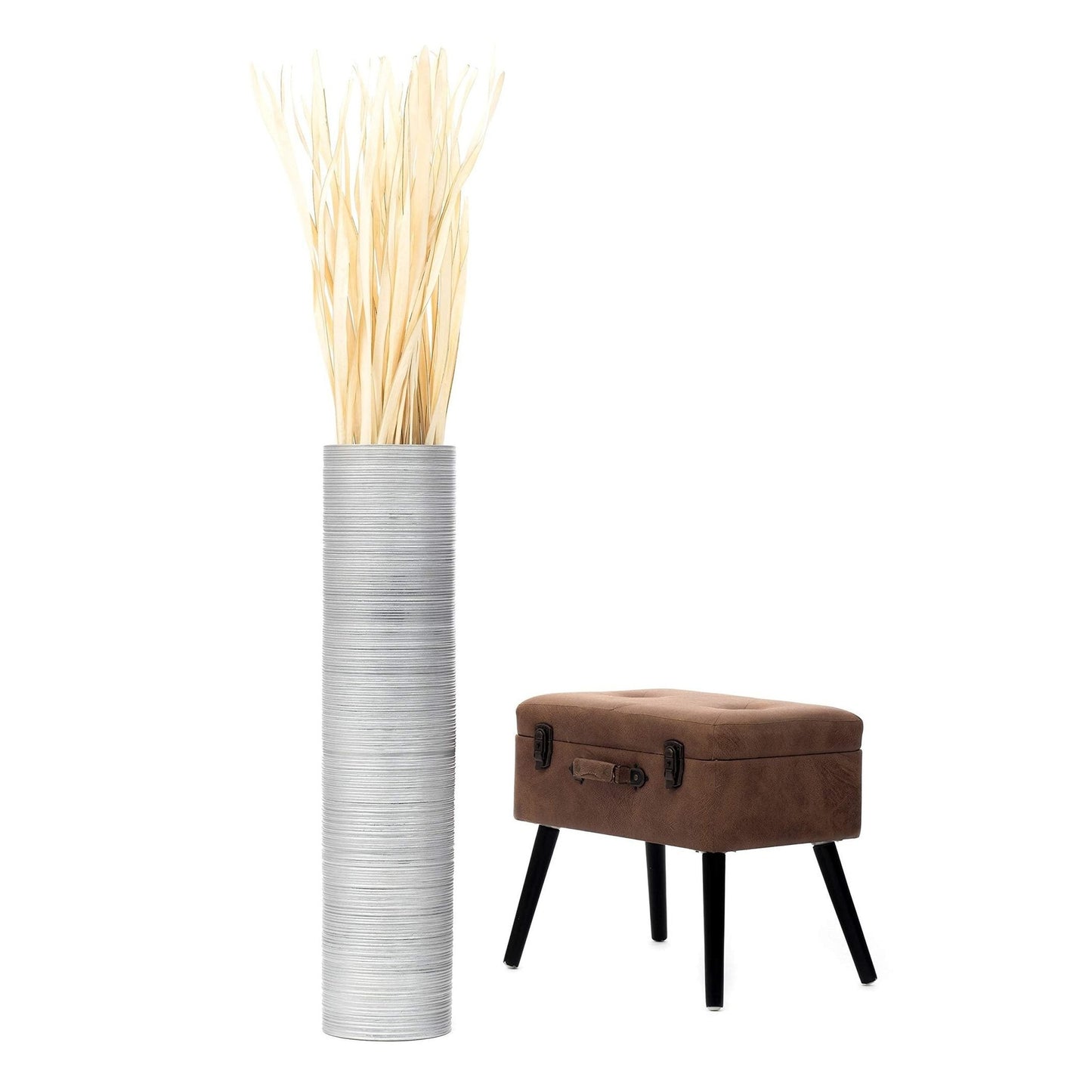 Puinen lattiamaljakko pampaheinille & oksille, 70 cm